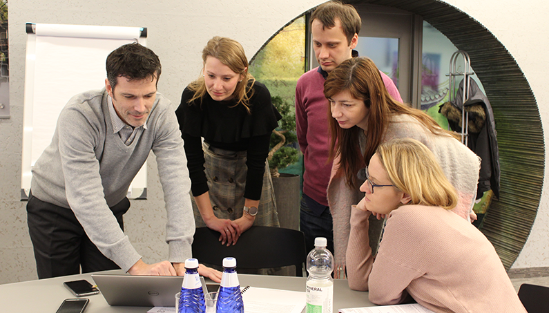 IFES Cybersecurity and Technology Advisor Thomas Chanussot works with European election officials on building stronger cyber-hygiene skills during a training in Tallinn, Estonia.