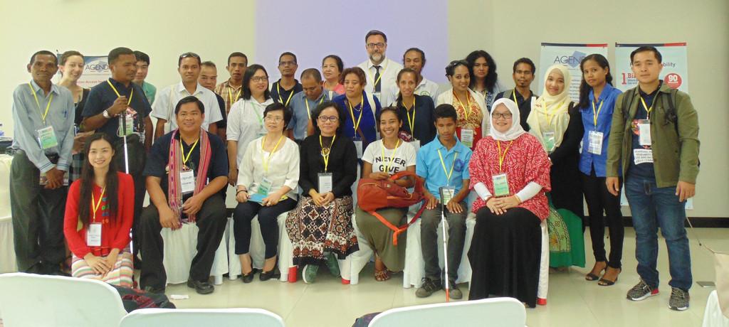 Participants in the “Upholding the Rights of Persons with Disabilities to Participate in Public Life” workshop on August 4, 2016 in Dili, Timor-Leste.