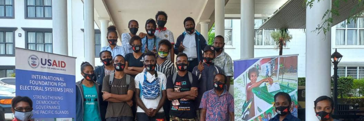 YOUTH SPACE participants pose in PNG