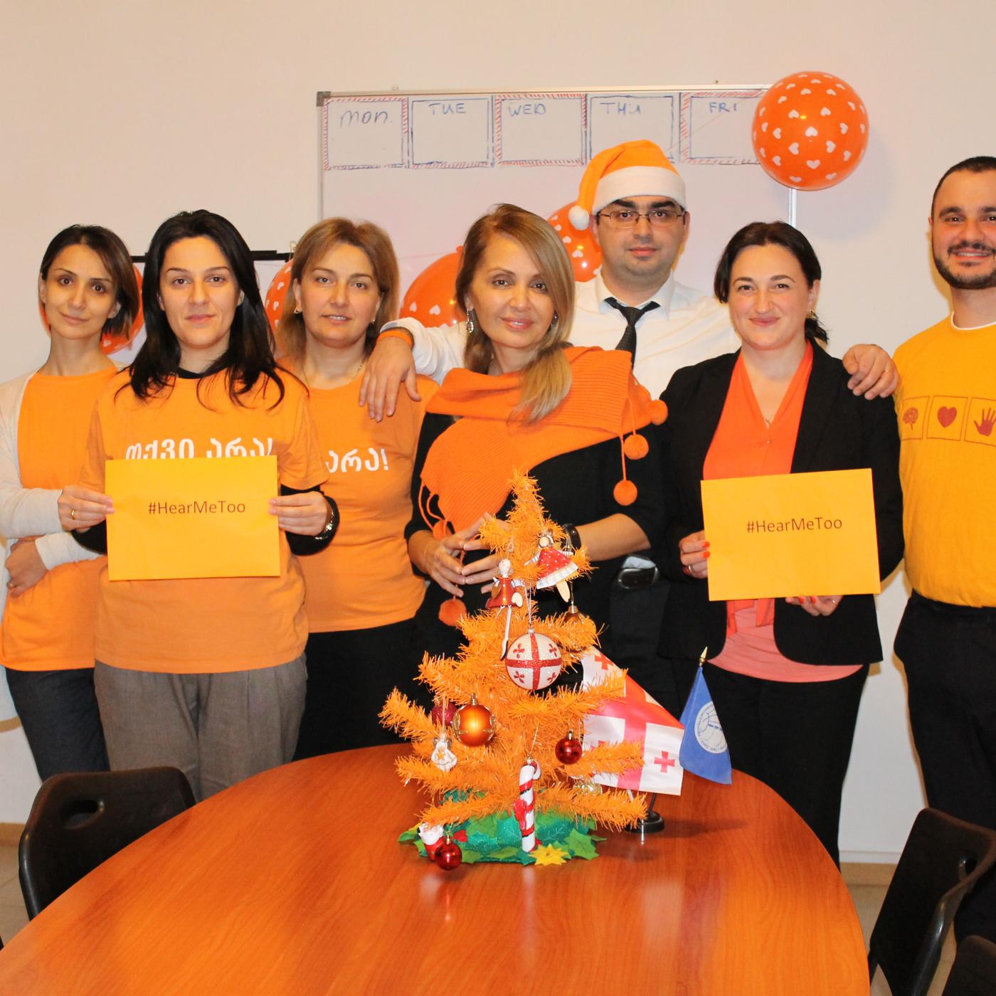 IFES staff in Georgia in pictured in orange for #16Days 2018