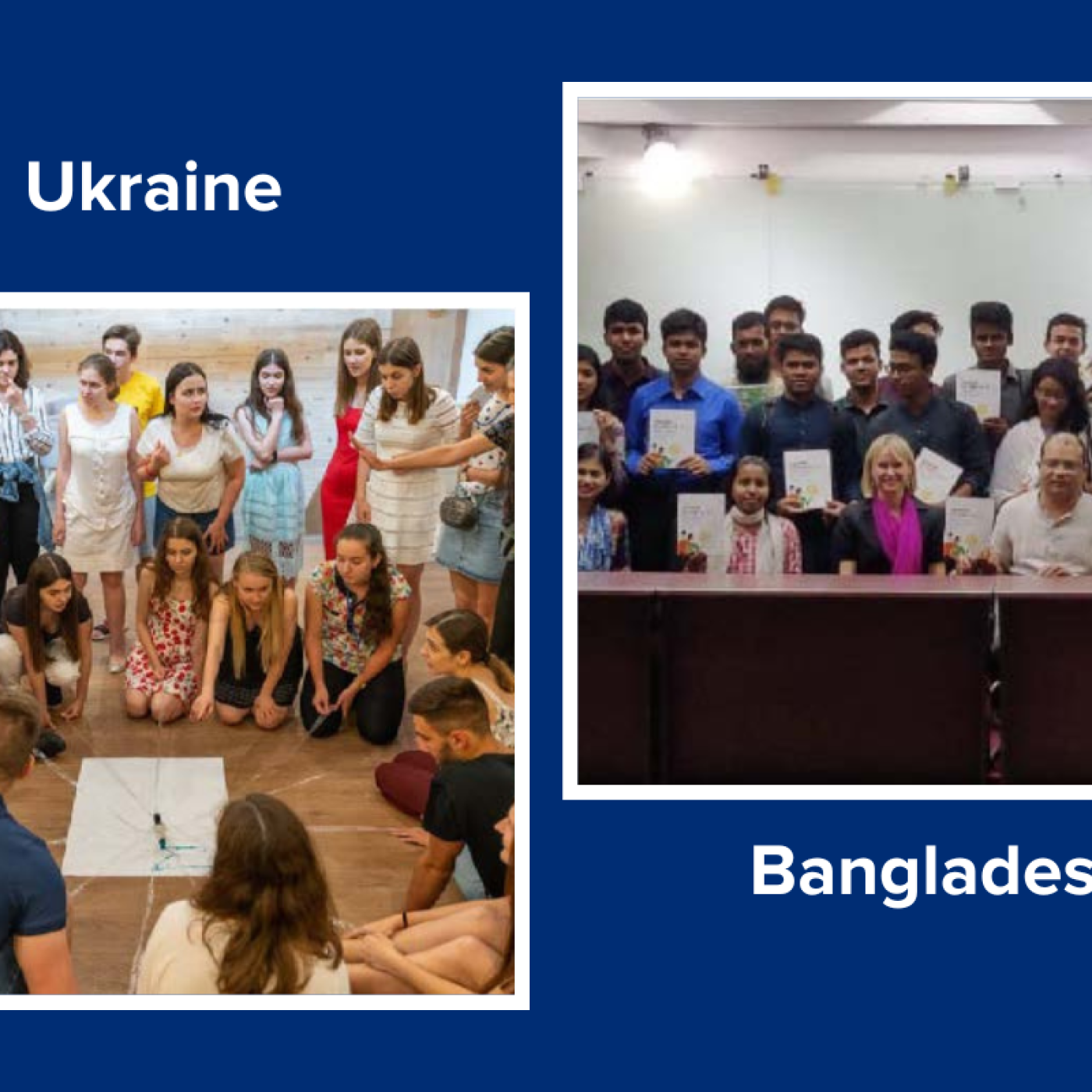 Seed participants left to right in Georgia, Ukraine, Bangladesh, Armenia