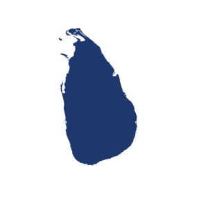 Map of Sri Lanka in blue