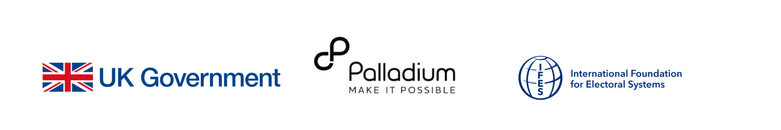 UK Government Logo, Palladium Logo, IFES Logo
