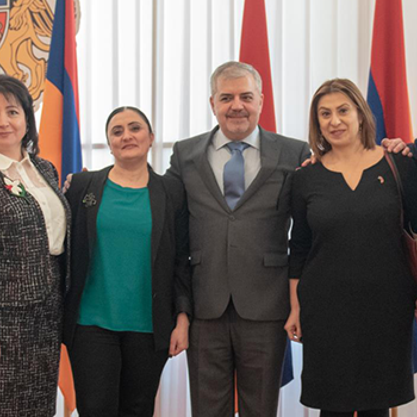 IFES Armenia alumni pose with current IFES Senior Elections Expert Aghasi Yesayan (center).