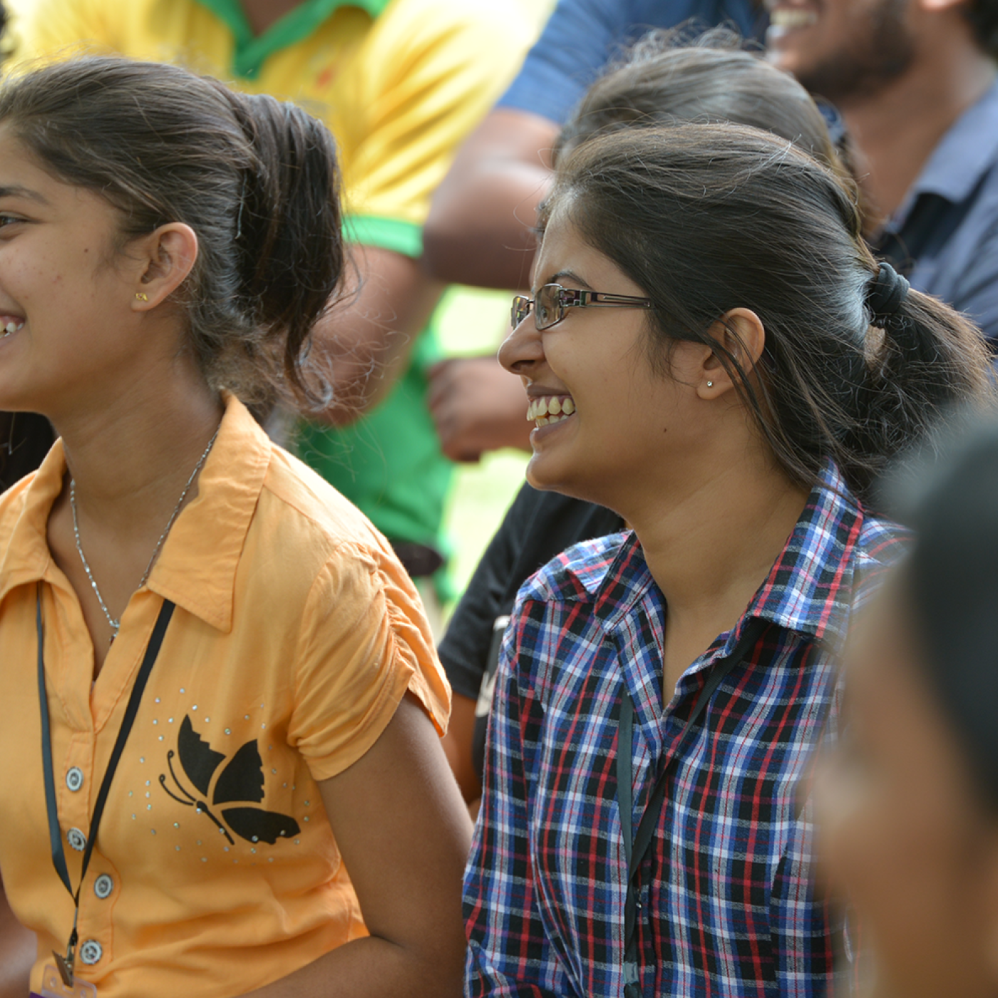 Young women prepare to present on the roles and responsibilities of young leaders in an inclusive democracy during a "Democracy Fellowship Youth Camp" in Sri Lanka.
