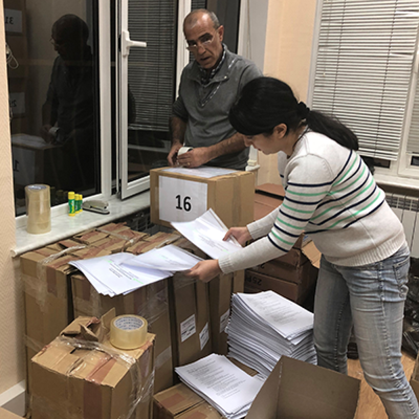 Organization of delivery of poll worker training materials at IFES' Armenia office