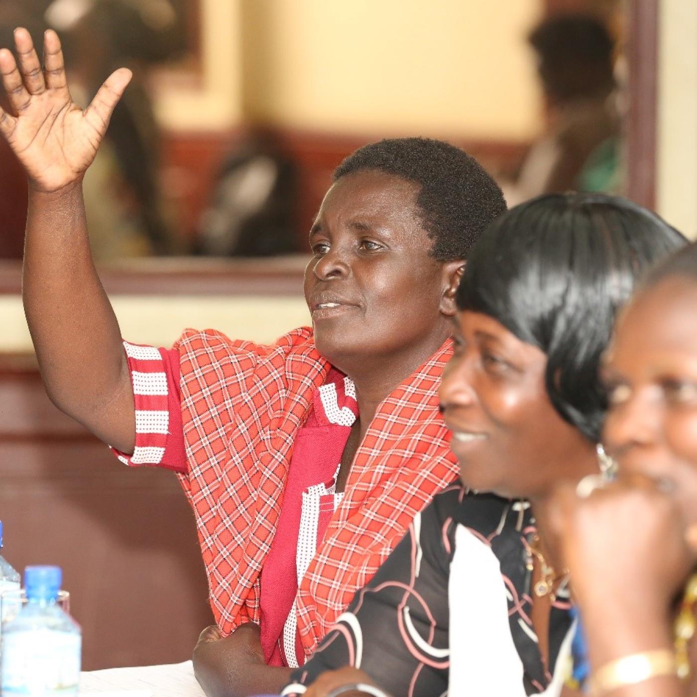 Chama women learn how to engage their local community using voter education.
