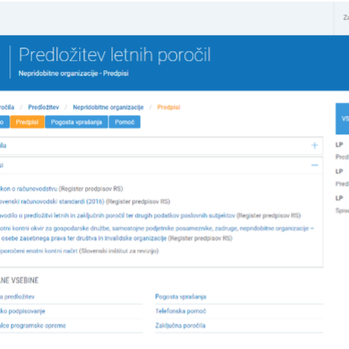 The reporting portal used in Slovenia